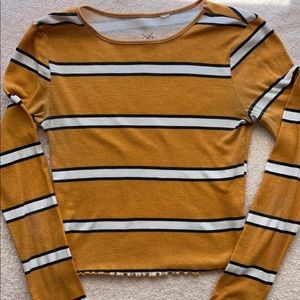 XSmall Yellow Striped Longe Sleeve from PacSun